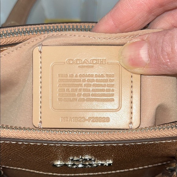 Coach Rose Gold Metallic Satchel Bag w/detachable, long Shoulder Strap - Picture 5 of 11